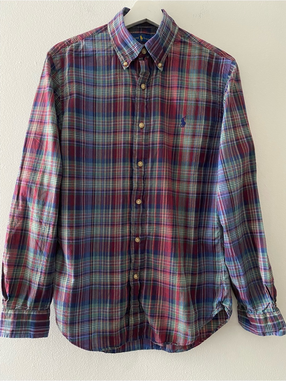 Polo by Ralph Lauren Men’s Long-Sleeve Plaid Button-Down Shirt - Red/Blue